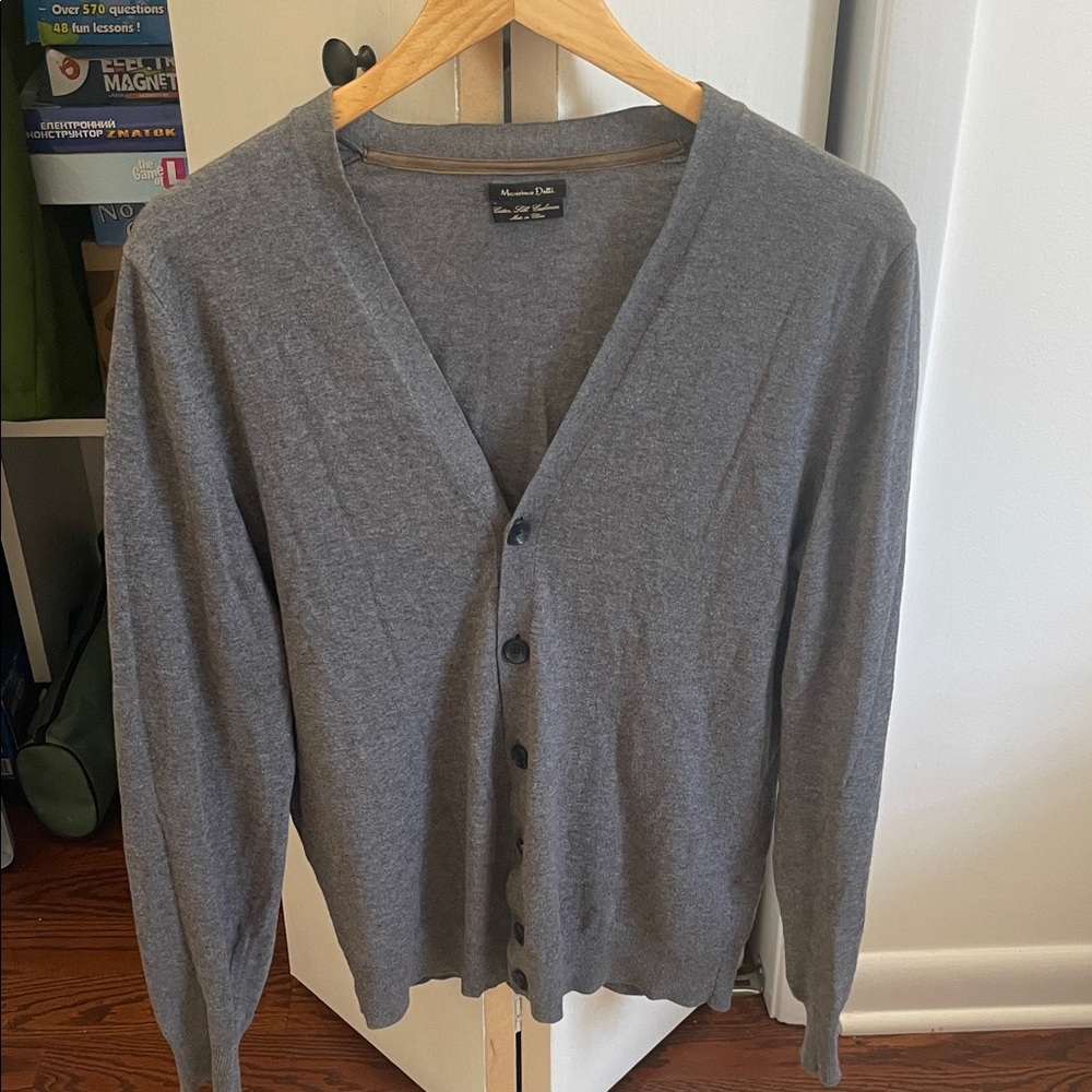 Massimo Dutti Charcoal Cardigan Sweater